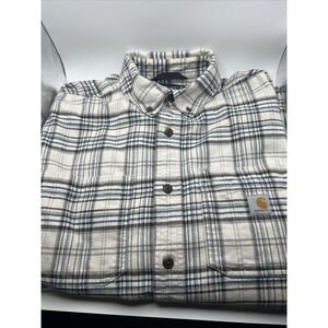 Carhartt 105432 TW4448-M Men's Medium Midweight Flannel Plaid Shirt Relaxed Fit